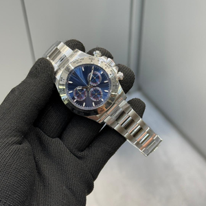 Montres mécaniques automatiques 40 mm en métal doré avec lunette fixe, cadran bleu, date, montre de luxe pour homme en <span class=keywords><strong>or</strong></span> blanc, chronographe - Product Image 2