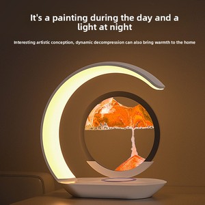 Sáng tạo không dây sạc ánh sáng ban đêm mới chảy cát Sơn đèn cho phòng ngủ phòng khách TV Tủ cạnh giường ngủ quà tặng trang trí - Product Image 5