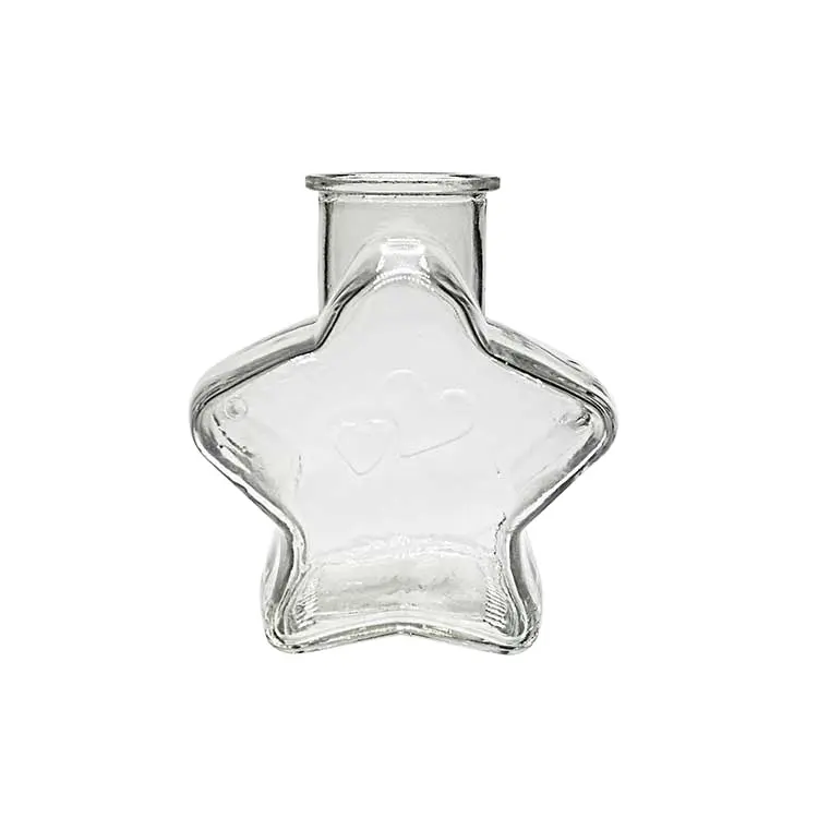 Новое поступление прозрачные стеклянные бутылки в форме звезды Стеклянные бутылки конфеты с пробкой для продажи
