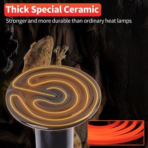 Lampe chauffante en céramique 100W, ronde, écologique, pour l'habitat des reptiles, chauffage toutes saisons - Product Image 3