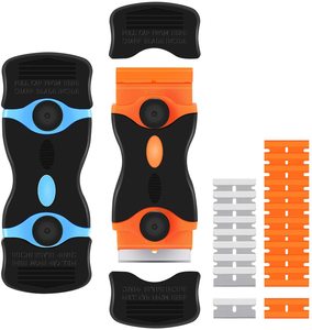 Multi-Purpose Plastic Razor Blade Scraper 2-in-1 Scraper Tool Cleaning Razor Scraper for Decals Stickers Labels, Caulk, Adhesive