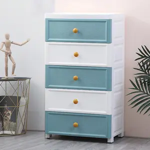 Klassieke Marmeren Textuur 5 Lagen Drawers Kids Plastic Kledingkast Opbergkast Kleding