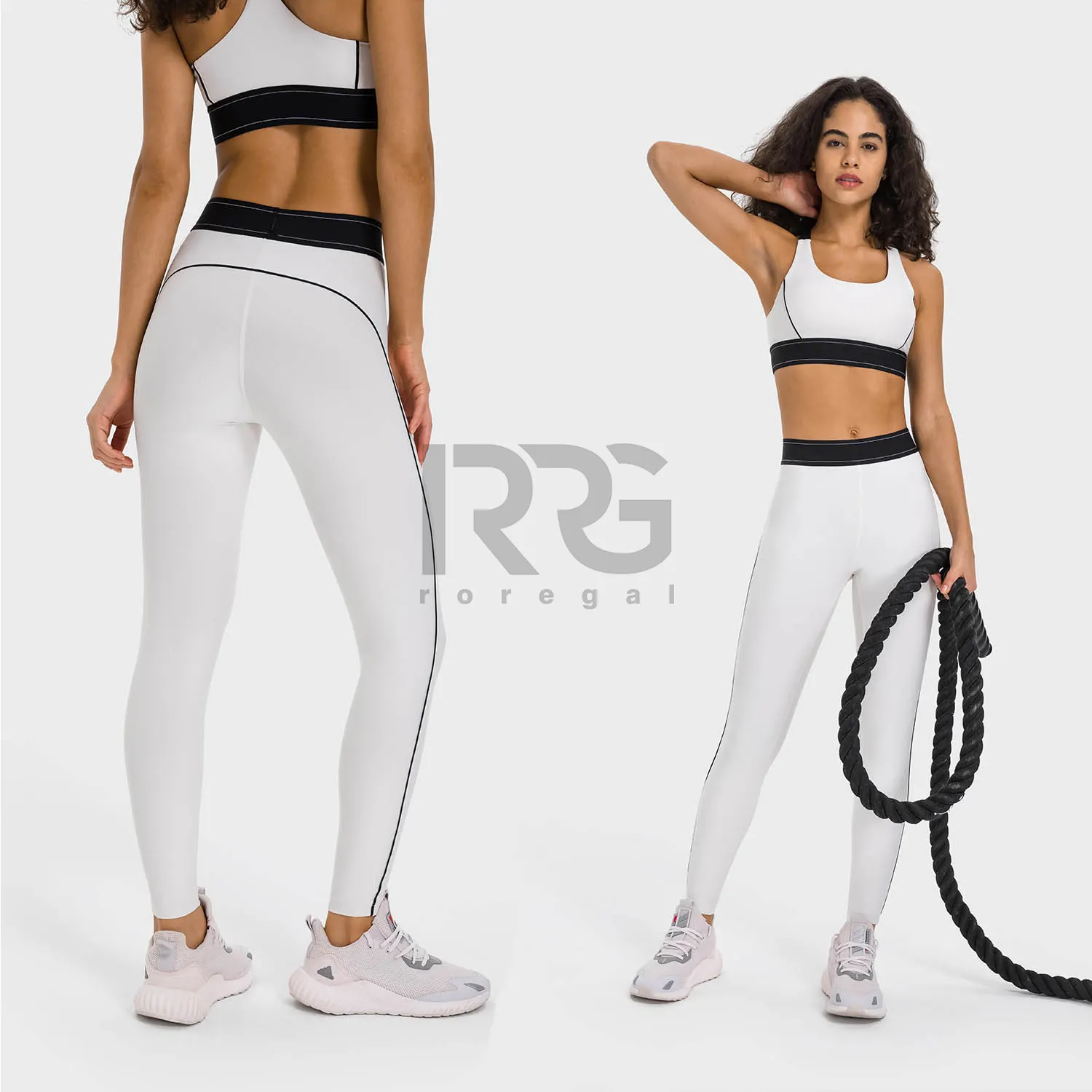 Hoge Taille Elastische Band Yogabroek Modieuze Design Leggings Strakke Vrouwen Sportkleding Workout Tik Tok Yoga Leggings