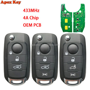 Llave de Coche con Control Remoto Plegable 2ADPXFI5AM433TX, PCB OEM, 433Mhz, Chip 4A para Fiat 500X Egea Tipo 2016-2018 - Product Image 1