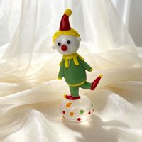 Figurines de cirque en verre faites à la main : Clown, Chien, Ours, Lapin, Artiste – Décoration de table miniature, Cadeau de collection, Ornements artisanaux