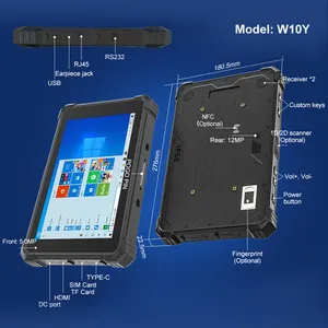 Win 10 Optional Win 11 Os 16gb Ssd 256gb 10.1 Inch Industrial Tablet Pc Rugged Tablet I7