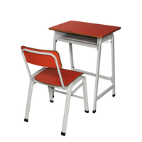 Pupitre et Chaise d'École Classiques en Métal pour Élève Individuel de Collège