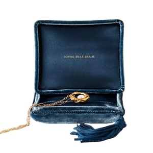 Custom Velvet Set Box Jewelry Box Necklace <b>Ring</b> <b>Couple</b> <b>Ring</b> Luxury Tassel Jewelry Packaging Earring Necklace Box - Product Image 1