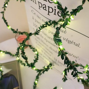 Nueva cadena de luces LED de alambre de cobre, luces de vid de hoja verde, árbol decorativo de Navidad, hoja envuelta, pequeña luz colorida - Product Image 1