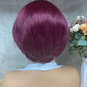 วิกผมหน้าผากลูกไม้แบบใส 13x4 สีธรรมชาติ ผมแท้บราซิลทรงพิกซี่ วิกผมหลากสีสำหรับผู้หญิง - Product Image 5