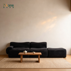 Boucle Compressed Sectional <b>Sofa</b> Curved Modular Design Rolled Arm Chaise Cushion Seat Living Room Hotel <b>Lounge</b> Apartment - Product Image 1