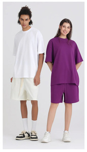 เสื้อยืดแขนสั้นสีพื้นทรงหลวม น้ำหนัก 275 กรัม แบบยูนิเซ็กซ์ ผ้าฝ้าย 100% สินค้าพร้อมส่งสำหรับผู้ชายและผู้หญิง - Product Image 1