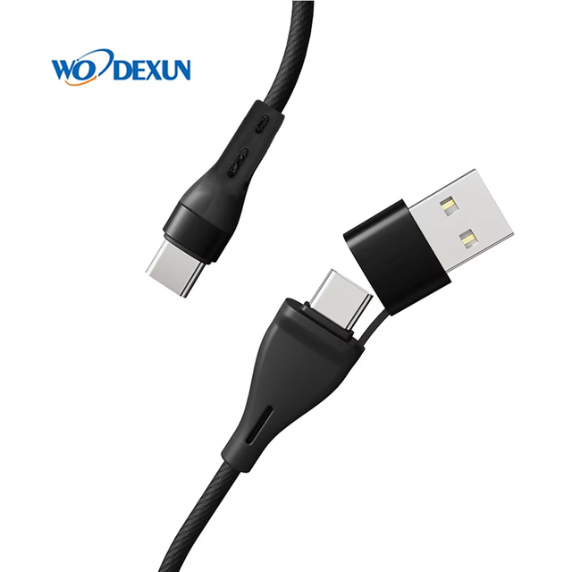 Wholesale 2 in 1 Cable 120W USB a to Type C IOS Digital Display Braided Fast Charging USB Cable for Samsung Xiaomi