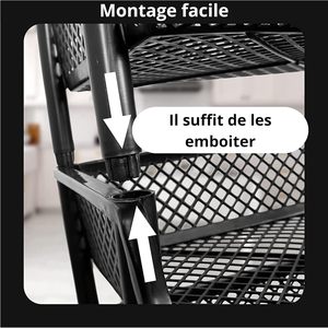 ARTECSIS Ensemble réglable de <span class=keywords><strong>2</strong></span> <span class=keywords><strong>étagère</strong></span>s de rangement en plastique 6 <span class=keywords><strong>niveaux</strong></span> 120 X 50 X 40 cm Noir - Product Image 4