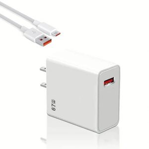 อะแดปเตอร์แปลงไฟ 2 in 1 33W 67W 120W และสายดาต้า Type C สำหรับ MI รุ่น EU US หัวชาร์จ USB แบบเสียบผนัง - Product Image 3