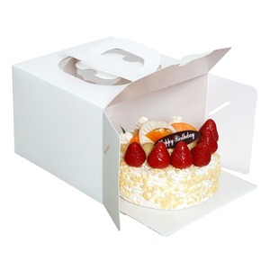 Boîte plateau à gâteau fromage fromage 10 pièces, haute qualité, cadeau jetable en papier <span class=keywords><strong>blanc</strong></span>, boîte portable avec fenêtre transparente et <span class=keywords><strong>planche</strong></span> à gâteaux - Product Image 1