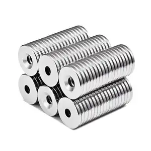 Wholesale Neodymium Magnet Cylinder Round Ring Ndfeb Magnets With Countersunk Hole For Screw