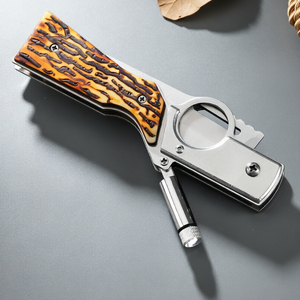 Couteau tactique de survie en jungle de haute qualité OEM/ODM/DIY avec mini lampe torche LED, manche en bois massif, couteau EDC tranchant - Product Image 2