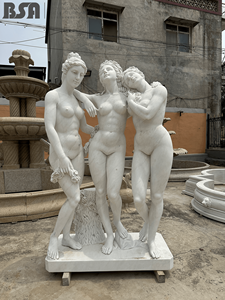 Marmor Lebensgröße Art Deco Hand geschnitzte menschliche Frauen weibliche Statue Skulptur der Resort Dekoration - Product Image 4