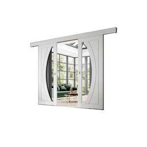 Porte de grange à double vitrage en aluminium, coulissante et en verre, avec cadre fin, design moderne - Product Image 5