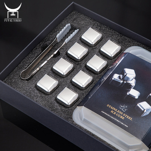 <span class=keywords><strong>Cubetti</strong></span> di ghiaccio riutilizzabili di pietre refrigeranti In confezione regalo, <span class=keywords><strong>cubetti</strong></span> di ghiaccio di dadi In acciaio inossidabile per vino di raffreddamento congelato Cola bevande Bar whisky - Product Image 3