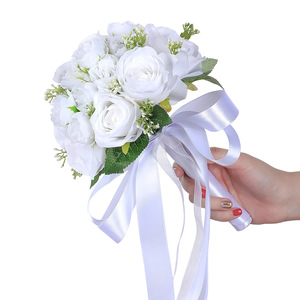 Silk <b>Flower</b> Bridal Bouquet Eco-Friendly Foam Hand Decorative Artificial Wedding <b>Flowers</b> for Wedding Parties Valentine's Day - Product Image 1