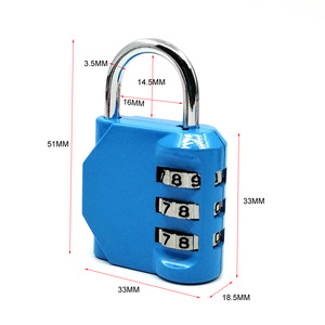 Travel Lock Zinc Alloy Combination Padlock 52x33x16mm Resettable For Bags Drawers Wardrobe <b>Doors</b> - Product Image 3