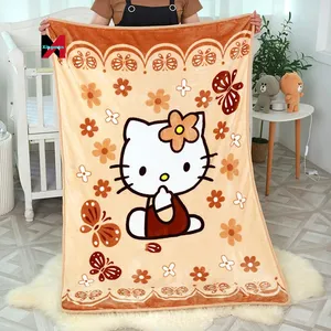 Милое Фланелевое воздушное покрывало KT cat для девочки, многофункциональное офисное Подарочное декоративное одеяло для дивана
