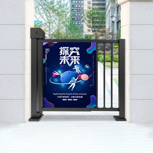Patrón personalizado LOGO Comunidad Columpio automático Paso seguro Puerta doble Acceso peatonal inteligente Publicidad Puerta Enterence / Exit - Product Image 1