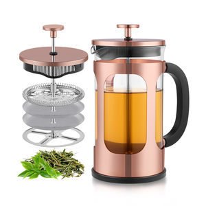 Cafetière à <span class=keywords><strong>presse</strong></span> française avec système de filtres en acier inoxydable 304, café d'infusion à <span class=keywords><strong>froid</strong></span> en verre borosilicate résistant à la chaleur pour la cuisine - Product Image 1