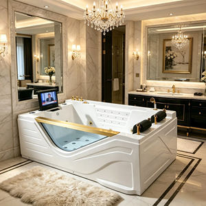 <span class=keywords><strong>Vasca</strong></span> Idromassaggio Angolare <span class=keywords><strong>in</strong></span> Acrilico per 2 Persone, 1,7M 1,9M, con Scarico per Bagno - Product Image 1