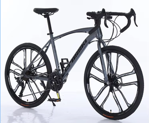 Vélo de <span class=keywords><strong>course</strong></span> sur route unisexe pour adultes, guidon courbé, <span class=keywords><strong>cadre</strong></span> en acier à haute teneur en carbone, freins à disque doubles, fourche à suspension, 21-30 vitesses, capacité de charge de 150 kg - Product Image 5