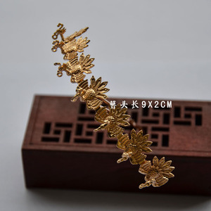 Épingle à cheveux style antique Couronne de Phénix, plaqué cuivre or et argent, coiffe de mariée chinoise, accessoire de mariage - Product Image 2
