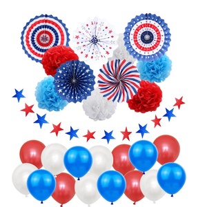 Abanicos de Papel Rojo, Azul y Blanco, Decoraciones Patrióticas para Fiestas, Estilo Bandera de EE. UU., Globos para Celebración de <span class=keywords><strong>Carnaval</strong></span>, Día de la Independencia - Product Image 4