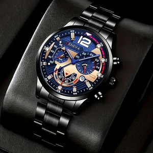 <span class=keywords><strong>Montre</strong></span> à Quartz pour Homme avec Aiguille Lumineuse, Bracelet en Acier, Cadran Calendrier, Élégance Sportive, <span class=keywords><strong>Montre</strong></span>-Bracelet Tendance, Meilleure Vente - Product Image 4