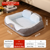 Coussin de couchage confortable pour animaux de compagnie, design surélevé, extra épais, lavable, doux, avec protection du cou, pour chiens et chats, idéal pour l'hiver