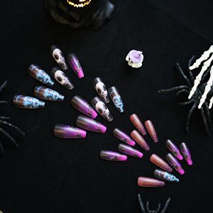 Uñas Postizas Largas en Forma <span class=keywords><strong>de</strong></span> Ataúd con Degradado Morado y Negro Mate <span class=keywords><strong>de</strong></span> la Película La <span class=keywords><strong>Novia</strong></span> <span class=keywords><strong>Cadáver</strong></span> y Pesadilla Antes <span class=keywords><strong>de</strong></span> Navidad para Halloween - Product Image 3