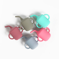 Gobelet à eau pour bébé en silicone en gros, sans BPA, sucette, assiette ronde en silicone, bol, gobelet pour bébé en silicone, ensemble de vaisselle pour bébé