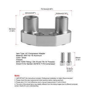 Conector de Compresor de Aire Acondicionado Sanden YC102397-SL de Aleación de Aluminio para Reemplazo y Reparación - Product Image 5