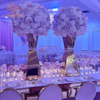 Vente en gros de meubles d'hôtel de luxe en acier inoxydable, ensemble de table à manger moderne pour mariage et événements de banquet