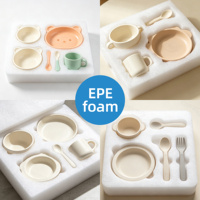 Insert en mousse EPE personnalisé, plateau amortisseur antichoc pour vaisselle en céramique pour enfants, bols, assiettes, couverts, emballage intérieur pour boîte cadeau