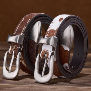 Vintage lüks hakiki deri gerçek inek derisi at kılı tasarımcı özel aksesuarları pantolon erkek kadın geniş kemerler - Product Image 2