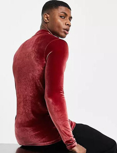 T-Shirt da <span class=keywords><strong>uomo</strong></span> con logo personalizzato nuovo arrivo t-Shirt <span class=keywords><strong>in</strong></span> <span class=keywords><strong>velluto</strong></span> Muscle a maniche lunghe t-Shirt con collo alto - Product Image 4