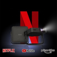 Projecteur Vidéo Intelligent Système 2026 Officiel sous Licence Netflix WiFi 6 BT 1080P 4K Auto Focus Correction Trapézoïdale Mini Réglable pour Home Cinéma