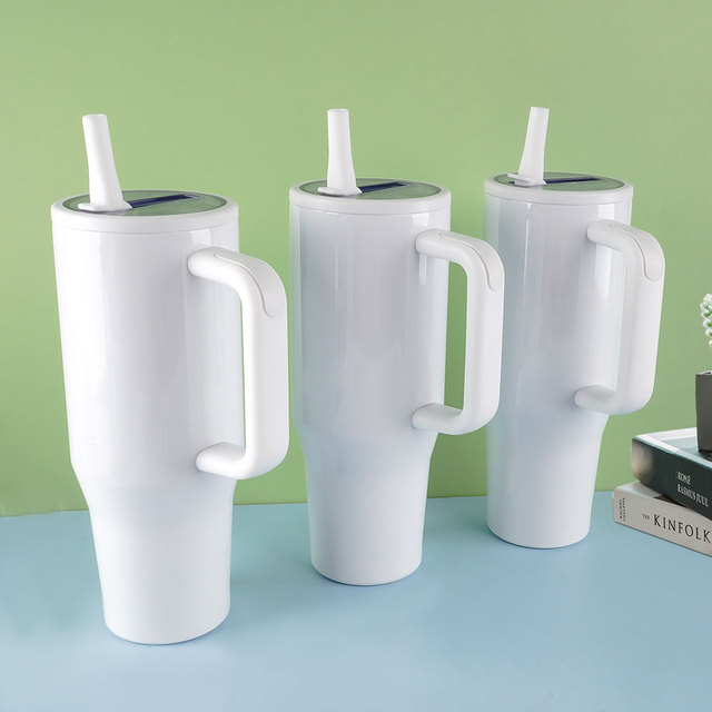 40oz Heat Press Sublimation Oven Printing Tumbler White Blanks Stainless Steel Vacuum Insulated Cups Mugs Leakproof Lid 6-12hr