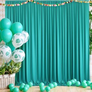 <span class=keywords><strong>Tende</strong></span> Drappeggiate Turchesi Senza Pieghe a 2 Pannelli per Feste, Matrimoni, Baby Shower, Compleanni, Decorazioni di Sfondo Personalizzabili - Product Image 1