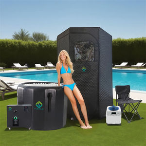 Fuerle Home Spa蒸気暖房レッドライトサウナボックス折りたたみ式サウナテントポータブルサウナと0.3hp/0.5hp/1hpウォーターチラーアイスバス - Product Image 2