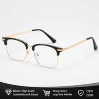 Lunettes à monture TR90 pour hommes et femmes, branches métalliques, anti-lumière bleue, protection UV400, lunettes de lecture optiques, 6 couleurs, OEM