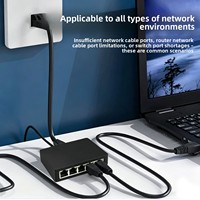 Adaptateur de câble réseau Gigabit RJ45 1 à 5 ports, connecteur 5 ports, accès Internet simultané, RJ45 noir