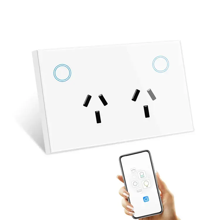 Fabriek Outlet Nieuw Ontwerp Smart Life Home House Smart Switch Socket Wifi Draadloze Afstandsbediening Led Light Tuya Wandschakelaar En Socket